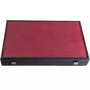 Backgammon made of veneer and leather "Manopoulos" burgundy-red