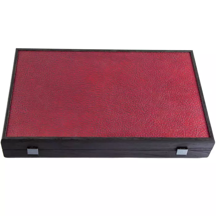 Backgammon made of veneer and leather "Manopoulos" burgundy-red