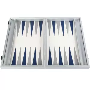 Backgammon made of veneer and leather "Manopoulos" blue and white