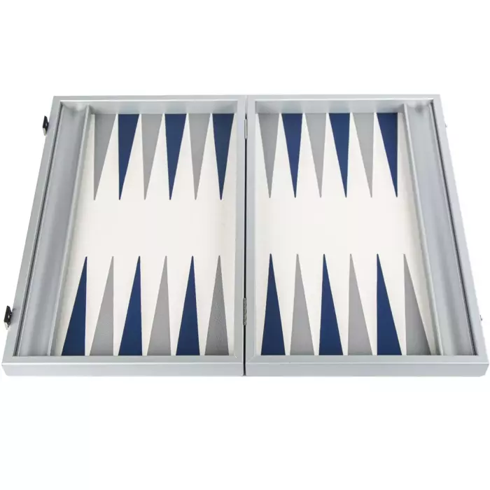 Backgammon made of veneer and leather "Manopoulos" blue and white