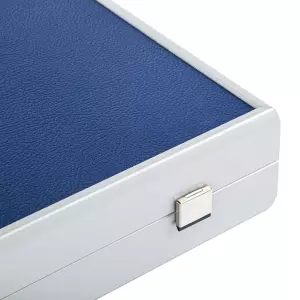 Backgammon made of veneer and leather "Manopoulos" blue and white