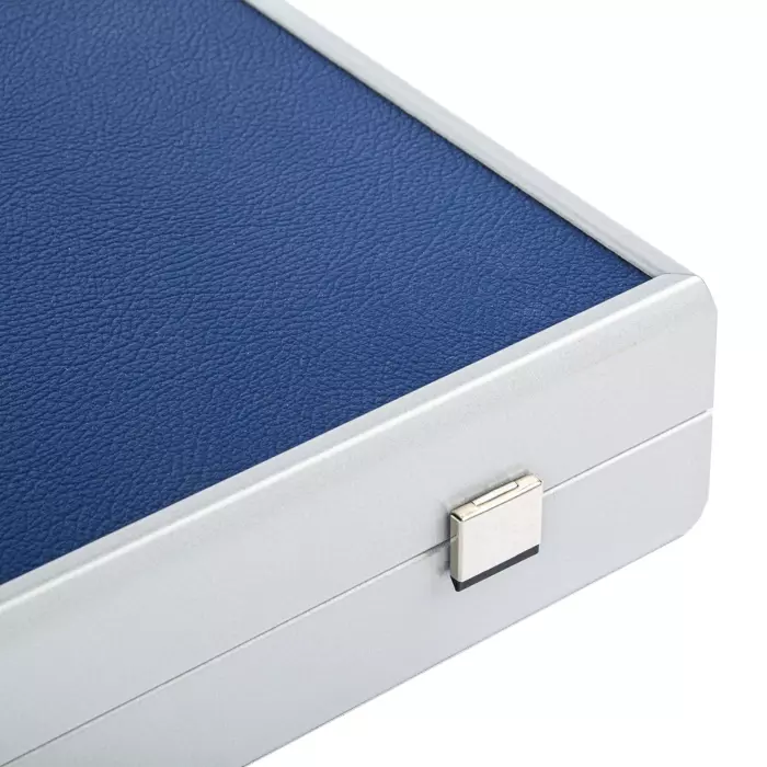 Backgammon made of veneer and leather "Manopoulos" blue and white