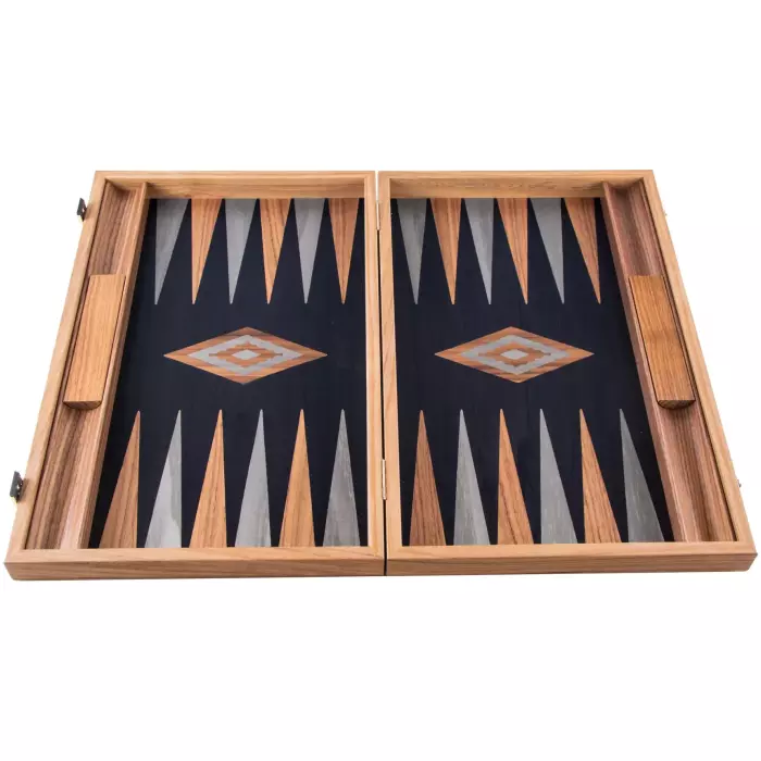 Backgammon made of black oak and walnut "Manopoulos"