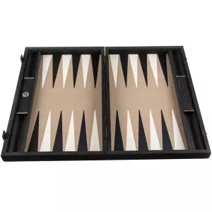 Backgammon made of veneer and python skin "Manopoulos" black