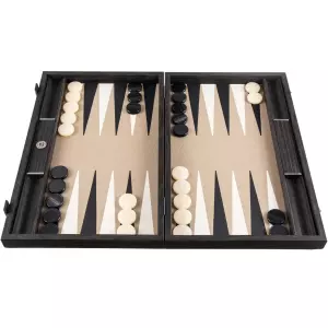 Backgammon made of veneer and python skin "Manopoulos" black