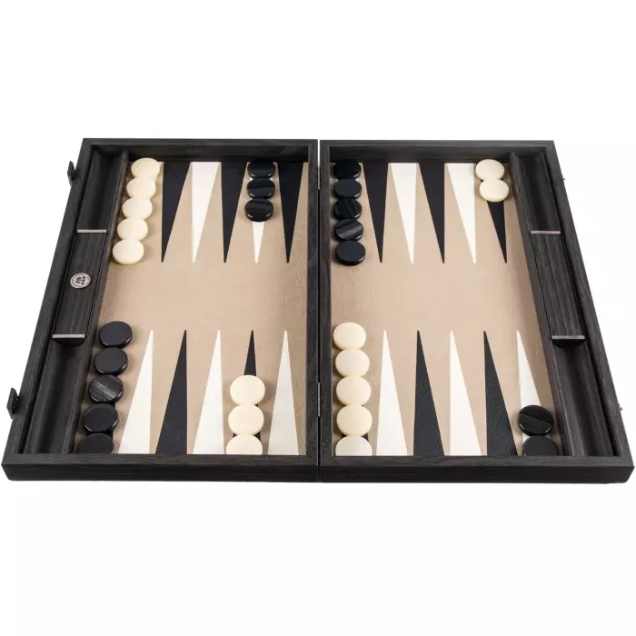Backgammon made of veneer and python skin "Manopoulos" black