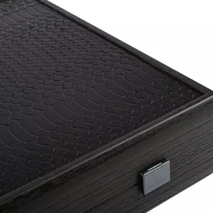 Backgammon made of veneer and python skin "Manopoulos" black
