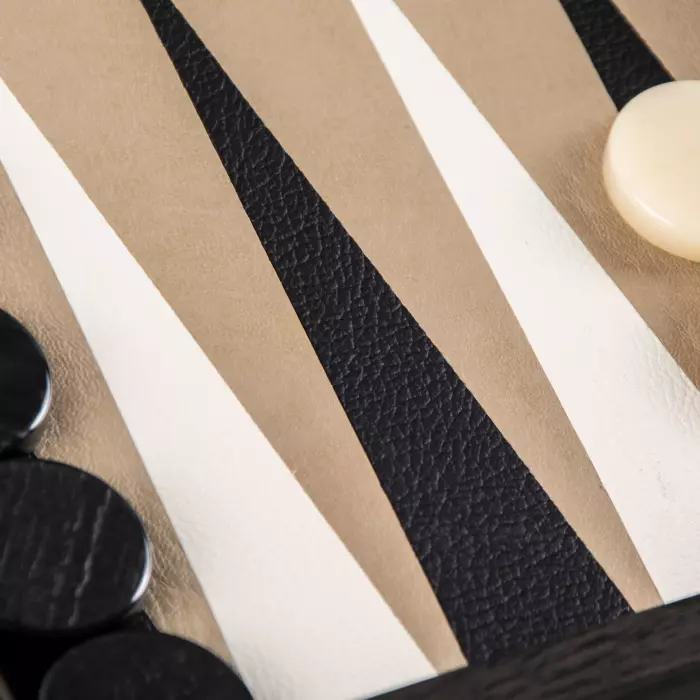 Backgammon made of veneer and python skin "Manopoulos" black