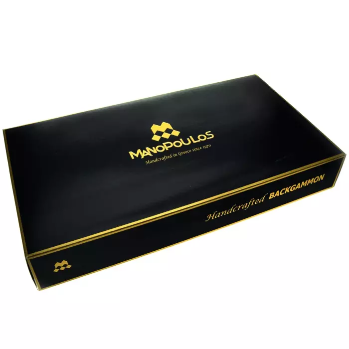 Backgammon made of veneer and python skin "Manopoulos" black