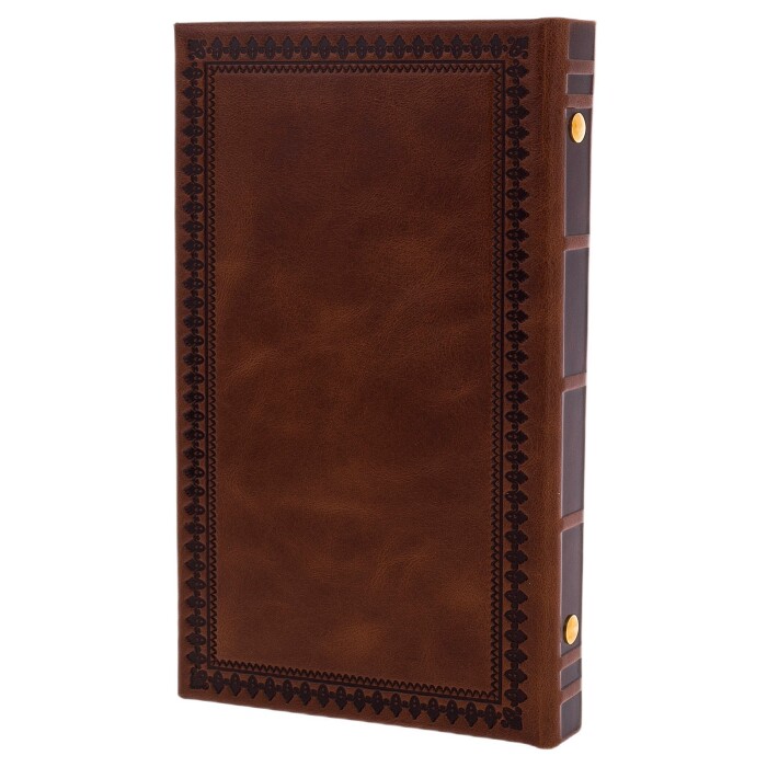 Leather business card holder with gold-plated insert "Faberge Traditions" Zlatoust