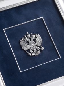 Wall panel "Unity" with the silver Coat of Arms of the Russian Federation