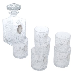 A set of glasses for whiskey "Grapes" with silver plating, for 6 people