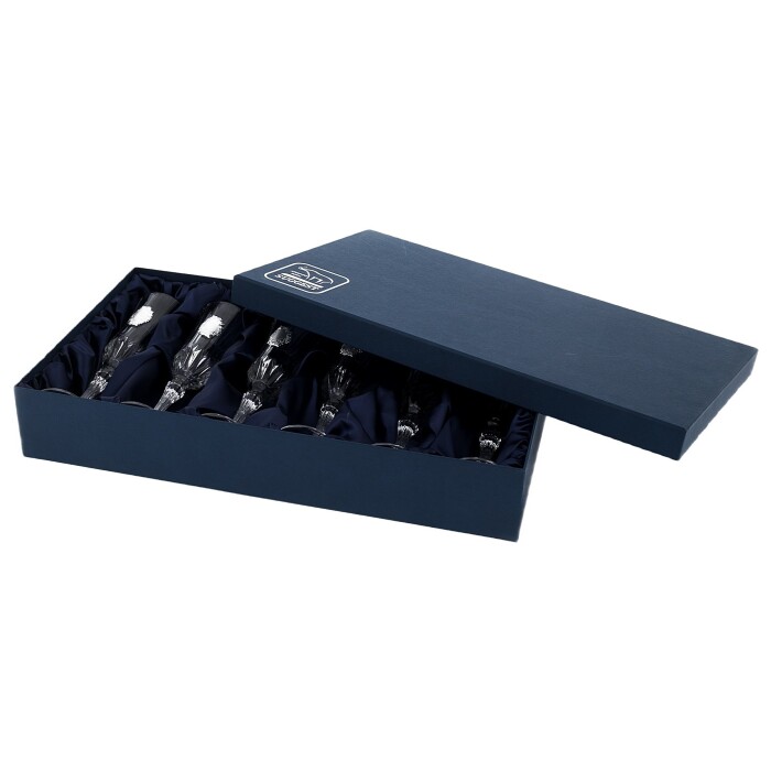 A set of champagne glasses "Grapes" with silver plating, for 6 people