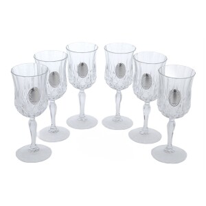 A set of Faberge wine glasses with silver plating, for 6 people