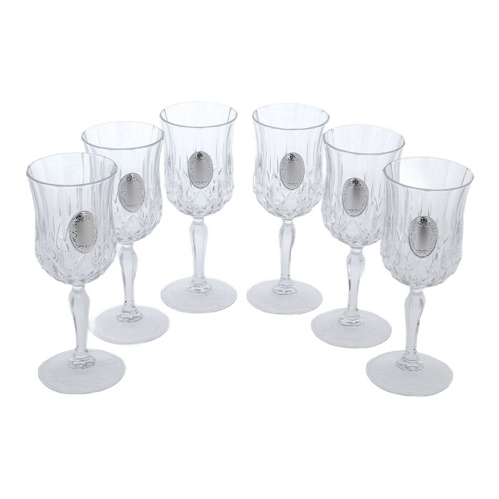 A set of Faberge wine glasses with silver plating, for 6 people