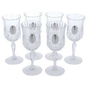A set of Faberge wine glasses with silver plating, for 6 people