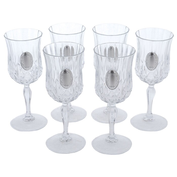 A set of Faberge wine glasses with silver plating, for 6 people