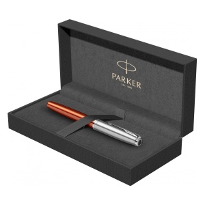 Ручка-роллер Parker Sonnet Essentials Orange SB Steel CT, перо: F