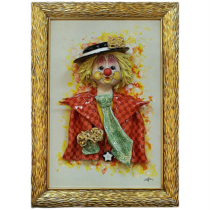 Rectangular painting "Clown in a hat"