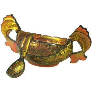 Ladle with a spoon of Khokhloma's "Fish"