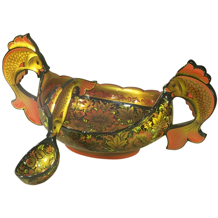 Ladle with a spoon of Khokhloma's "Fish"