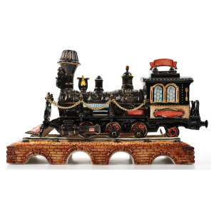 The damask "Steam Locomotive" is colored with gold
