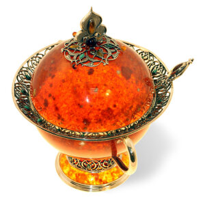 Amber sugar bowl "Oriental fairy tale"