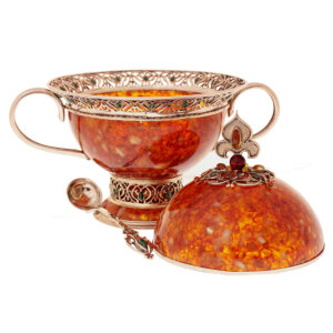 Amber sugar bowl "Oriental fairy tale"