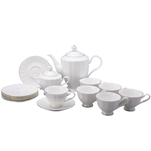 Tea set "Platinum ribbon" shaped Nega, 14 items, for 6 persons