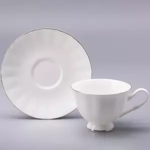 Tea set "Platinum ribbon" shaped Nega, 14 items, for 6 persons