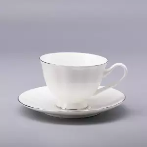 Tea set "Platinum ribbon" shaped Nega, 14 items, for 6 persons