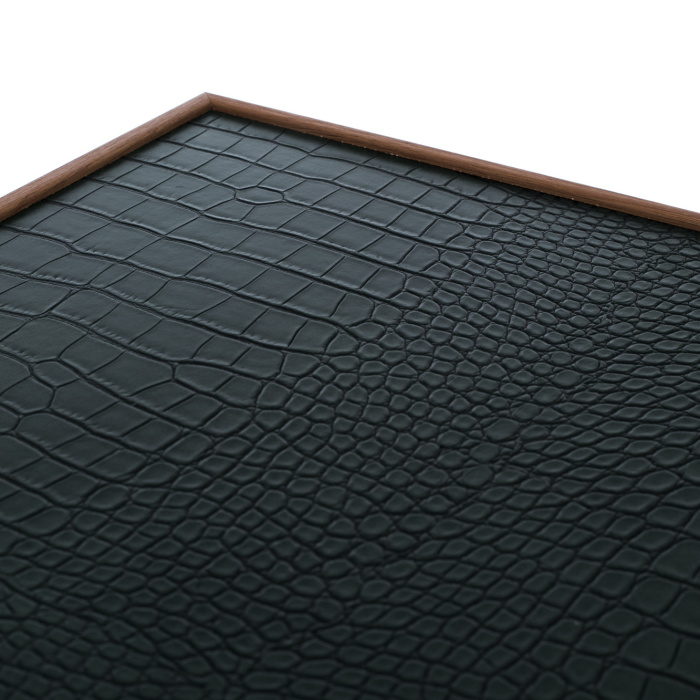 Backgammon made of veneer and crocodile skin "Manopoulos" olive