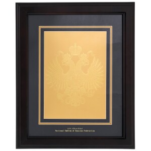 Gift set in a wooden frame "Coat of Arms" Banconota Dorata