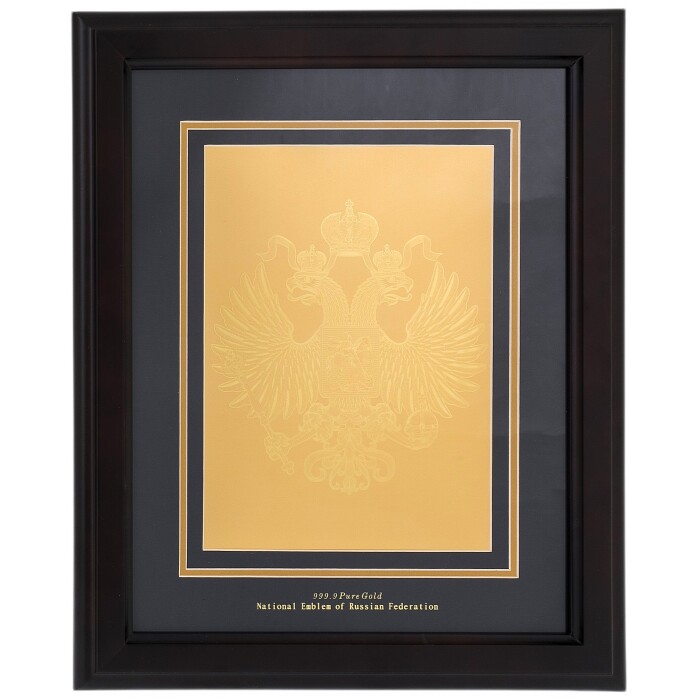 Gift set in a wooden frame "Coat of Arms" Banconota Dorata