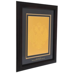 Gift set in a wooden frame "Coat of Arms" Banconota Dorata