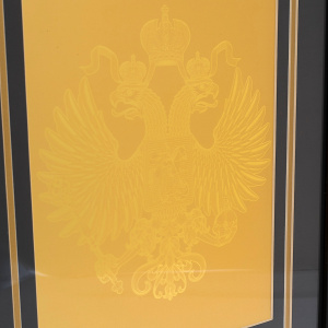 Gift set in a wooden frame "Coat of Arms" Banconota Dorata