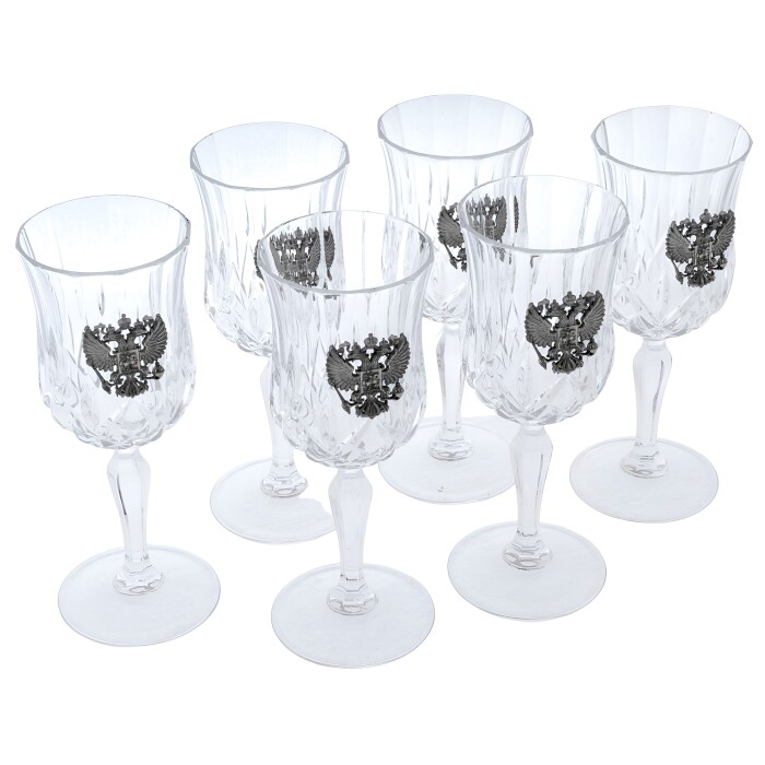 A set of wine glasses "Coat of Arms of the Russian Federation" for 6 people