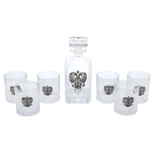Whiskey set "Coat of Arms of the Russian Federation" for 6 persons