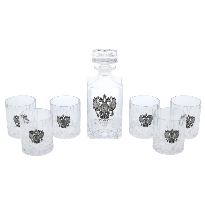 Whiskey set "Coat of Arms of the Russian Federation" for 6 persons