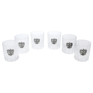 A set of whiskey glasses "Coat of Arms of the Russian Federation" for 6 people
