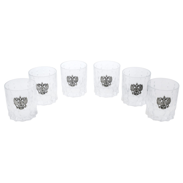 A set of whiskey glasses "Coat of Arms of the Russian Federation" for 6 people