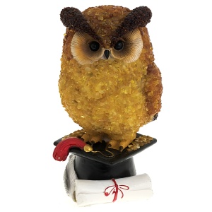 Amber sculpture "Owl Magister"