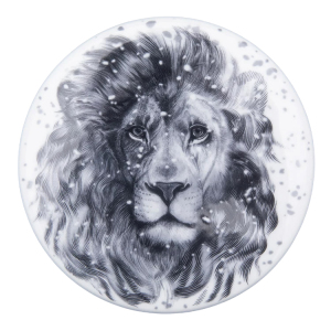 Bone china box "Idyll" with the pattern "Totem. The Lion"