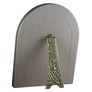 Icon "Our Lady of Unfading Color" on natural mother of pearl in a golden frame (arch)