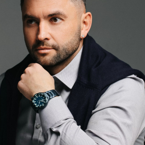 Automatic wristwatch Lincor "Medusa Cold" blue