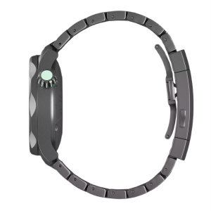 Lincor "Medusa Ashy" Self-winding Black Wristwatch with Ash Strap