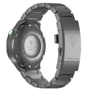 Lincor "Medusa Ashy" Self-winding Black Wristwatch with Ash Strap