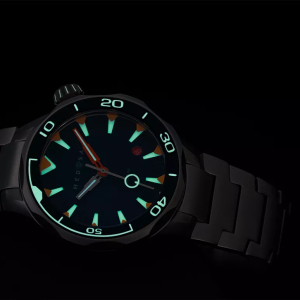 Lincor "Medusa Ashy" Self-winding Black Wristwatch with Ash Strap