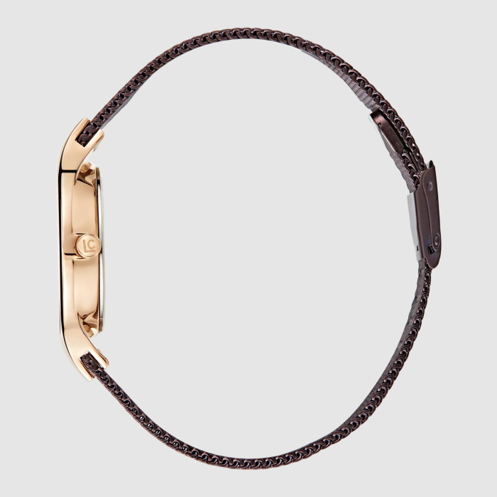 Lincor Uni Gold Quartz Wrist Watch with Burgundy Strap