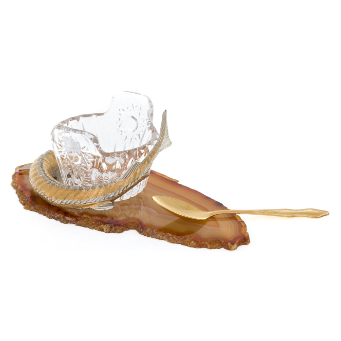 Caviar bowl on agate "Sturgeon"